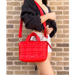 Kate Spade Softwhere Quilted Leather Mini Tote Crossbody Bright Red