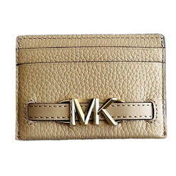Michael Kors Reed Large Card Holder Wallet MK Signature Logo Camel Leather