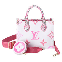 Louis Vuitton On the go PM M22976 By the Pool Tote Shoulder Bag Pink Coin Case