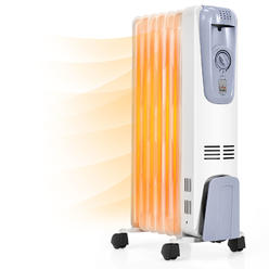 Gymax 1500W Oil Filled Space Heater Radiator w/ Adjustable Thermostat Home Office