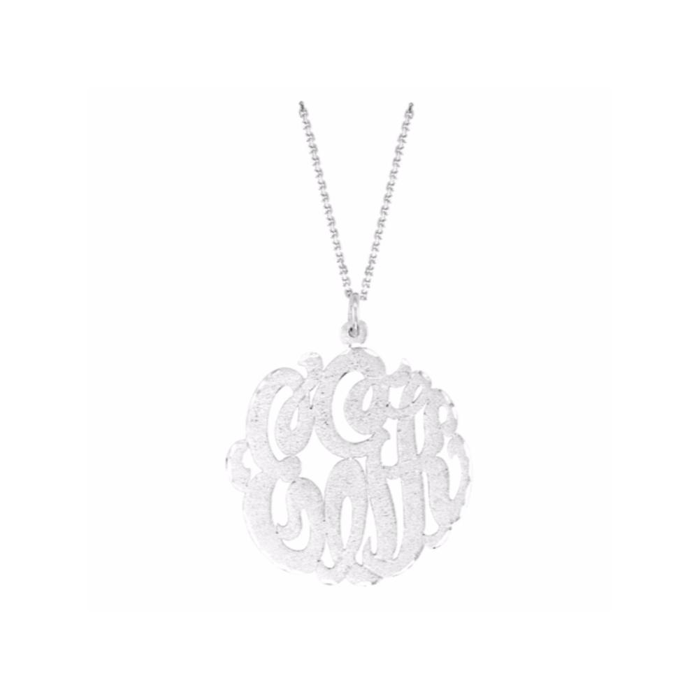 Rylos Monogram Pendant Necklace Personalized 35mm 14k Yellow or 14K White Gold.  Special Order, Made to Order. Large