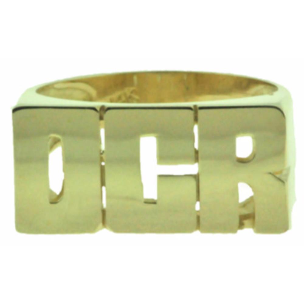 Rylos Personalized 8MM Initial Ring - Name Ring Unisex Block Style 8mm 14K Yellow or 14K White Gold.  Special Order, Made to Order.