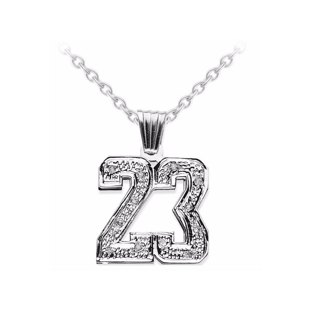 Rylos Personalized Diamond Number Plate Pendant Necklace 14K Yellow or 14K 14K White Gold.  Special Order, Made to Order.