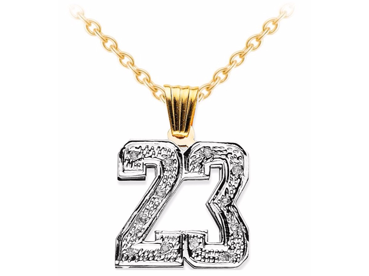 Rylos Personalized Diamond Number Plate Pendant Necklace 14K Yellow or 14K 14K White Gold.  Special Order, Made to Order.