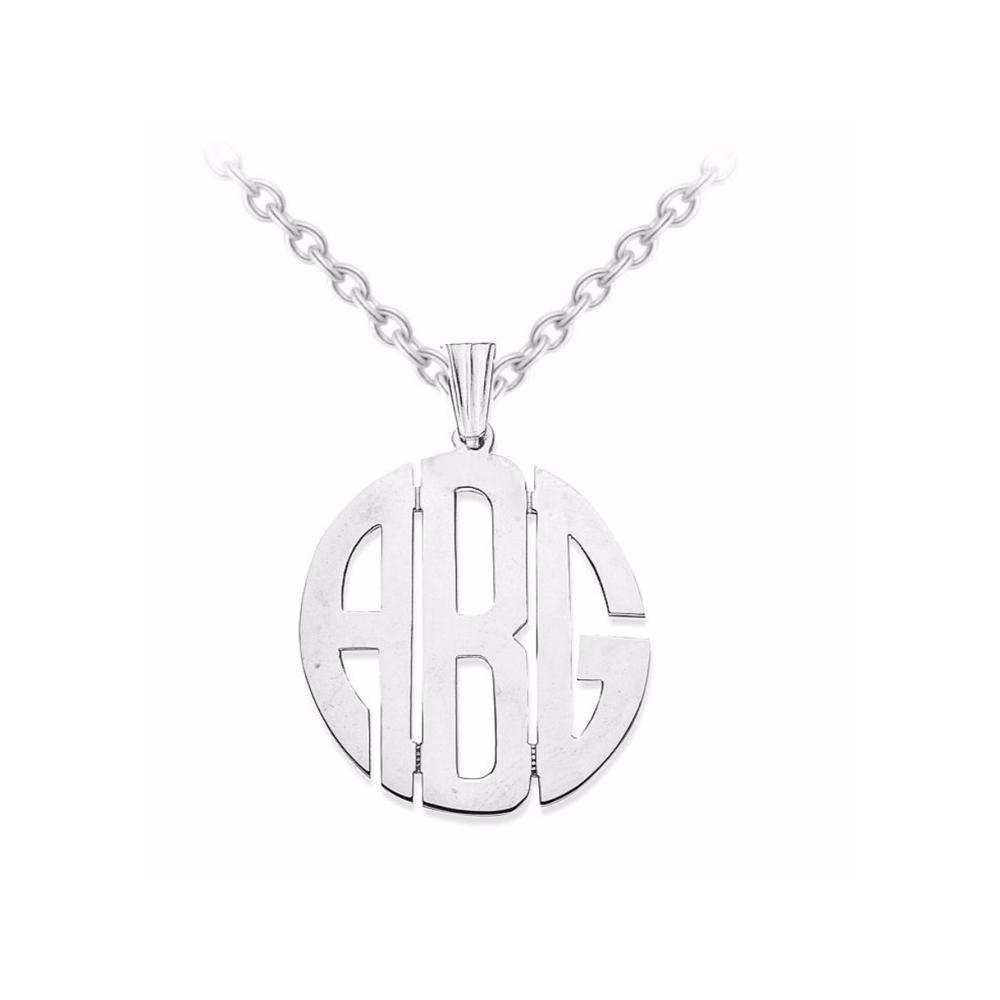 Rylos Personalized Monogram Initials Nameplate Pendant Necklace 20MM 14K 14K White or 14K Yellow Gold.  Special Order, Made to Order.