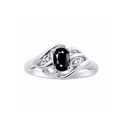 RYLOS  Rings for Women Sterling Silver Ring Classic Style Birthstone Ring 6X4MM Gemstone and Genuine Diamonds  Size 5,6,7,8,9,10