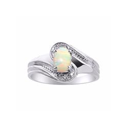 RYLOS  Rings for Women 14K White Gold Swirl Ring with 7X5MM Oval Gemstone and Genuine Diamond Ring Size 5,6,7,8,9,10