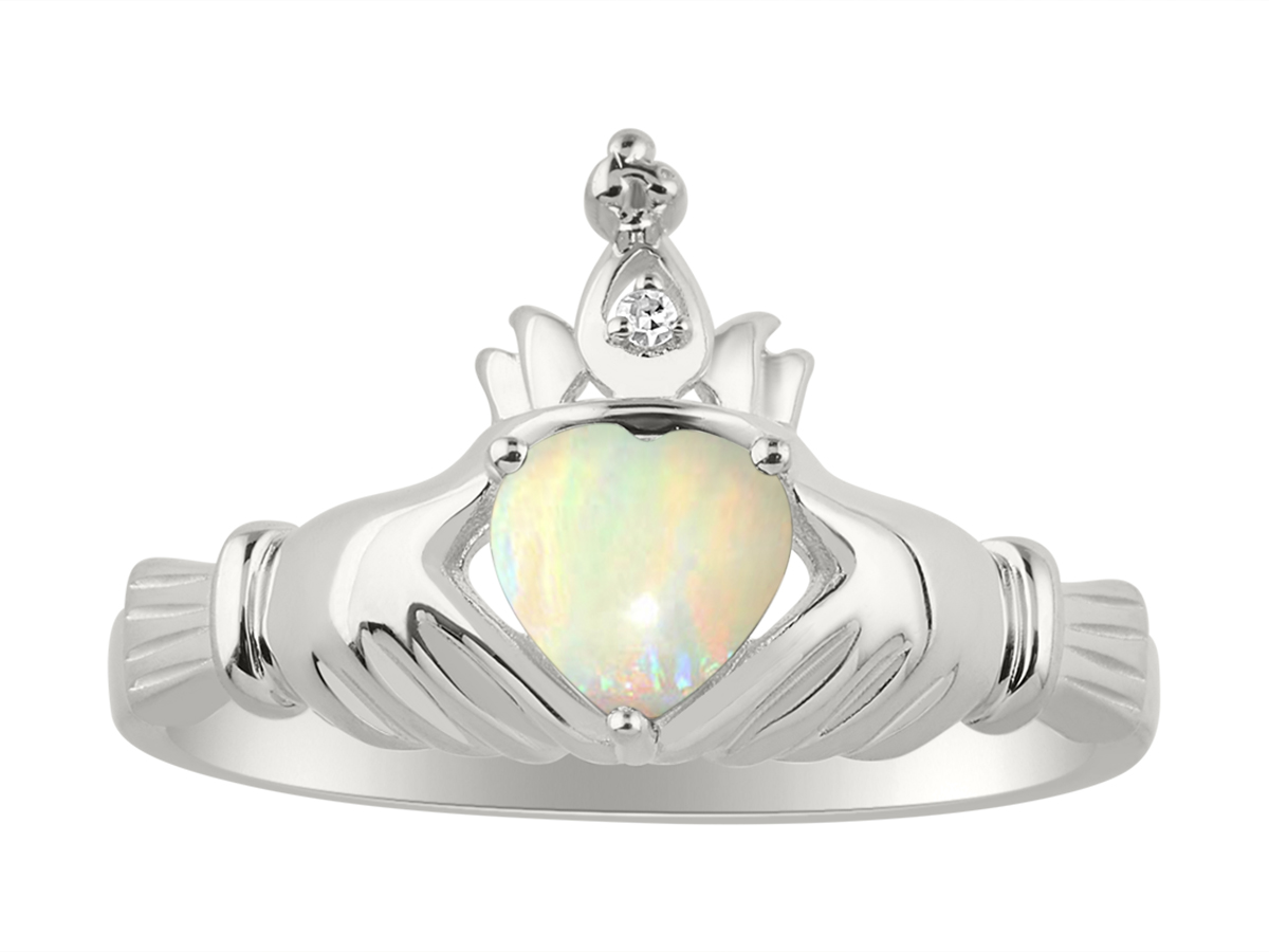 Rylos RYLOS Rings for Women 14K White Gold Claddah Love, Loyalty and