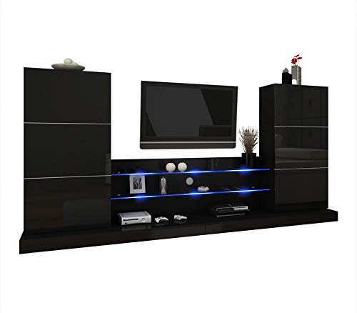 Meble Furniture Rugs Ulm Modern Entertainment Center Wall Unit Meble Furniture Rugs Ulm Modern Entertainment Center Wall Unit With Led Lights 70 Tv White