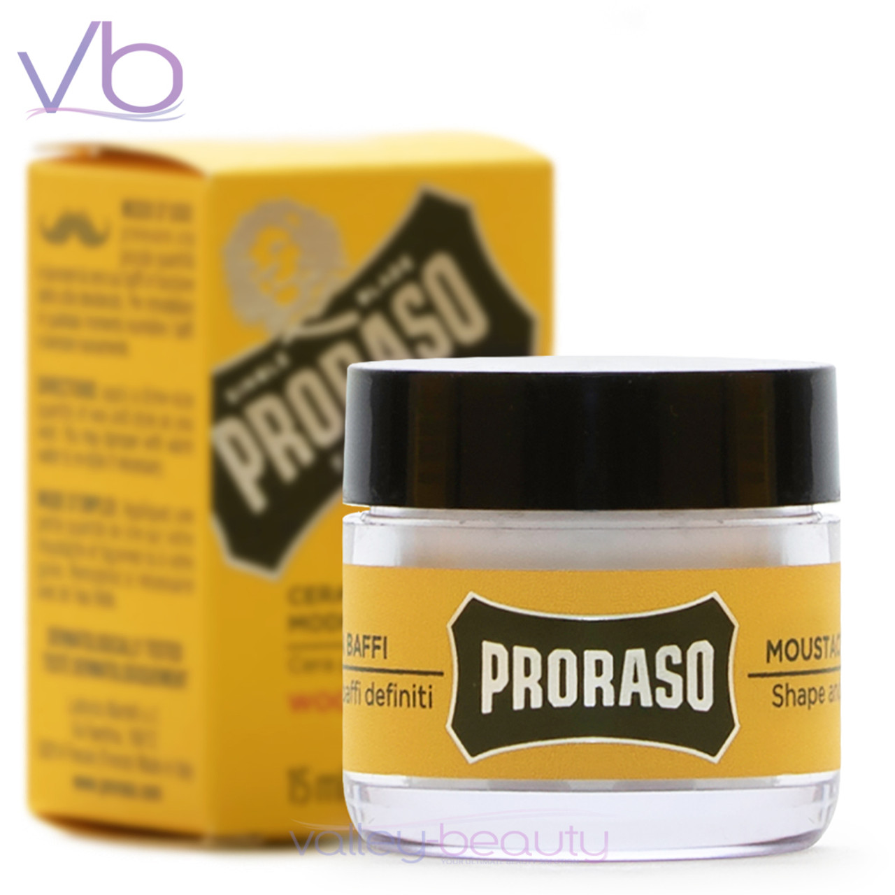Proraso Single Blade Wood and Spice Moustache Wax, 15ml