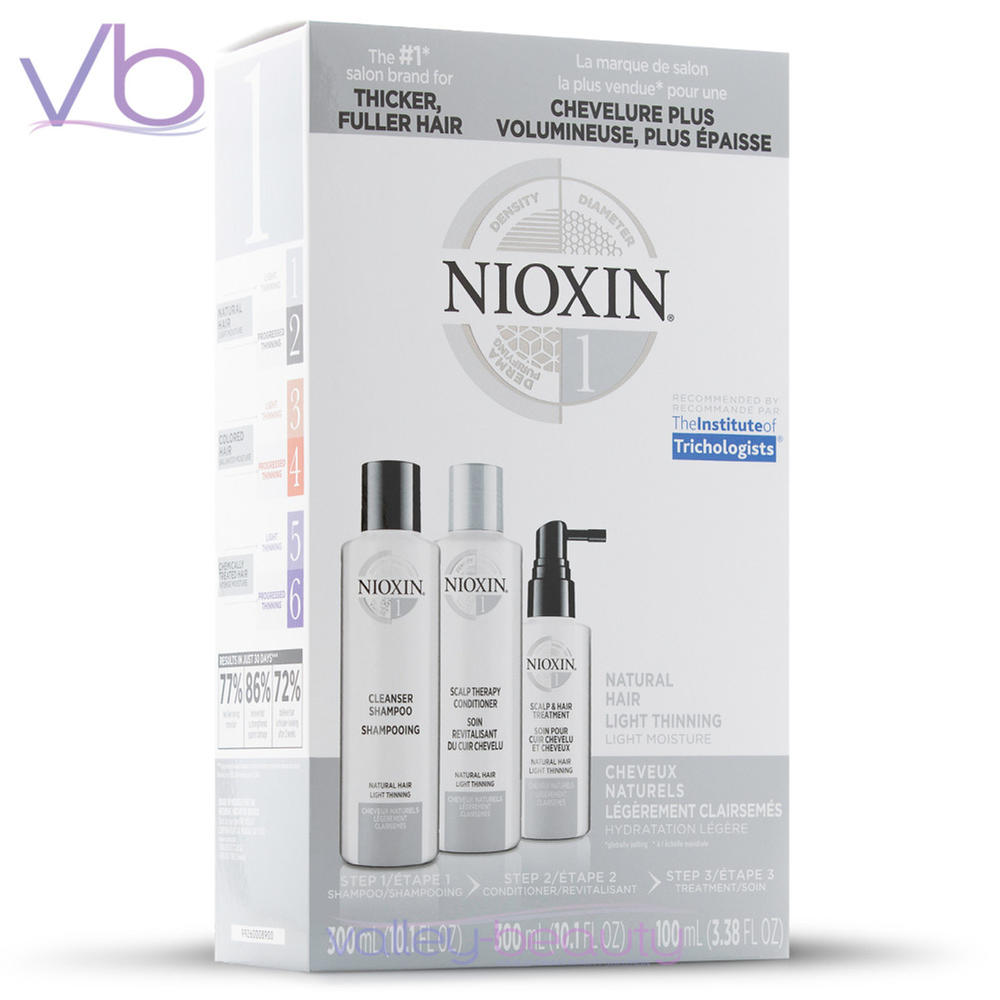 Nioxin Sytem 1 Hair Care Kit for Natural Hair with Light Thinning