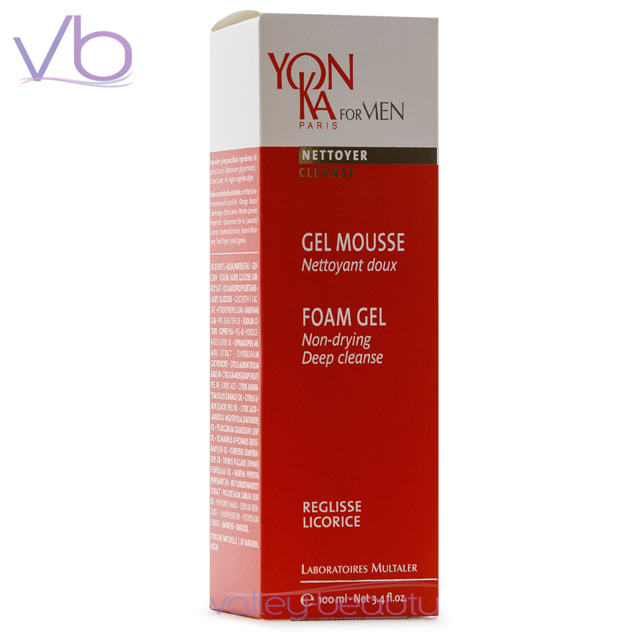 Yonka for Men Foam Gel | Natural Non-Drying Cooling Deep Face Cleanser, 3.4 fl.oz. EXP 06/2024