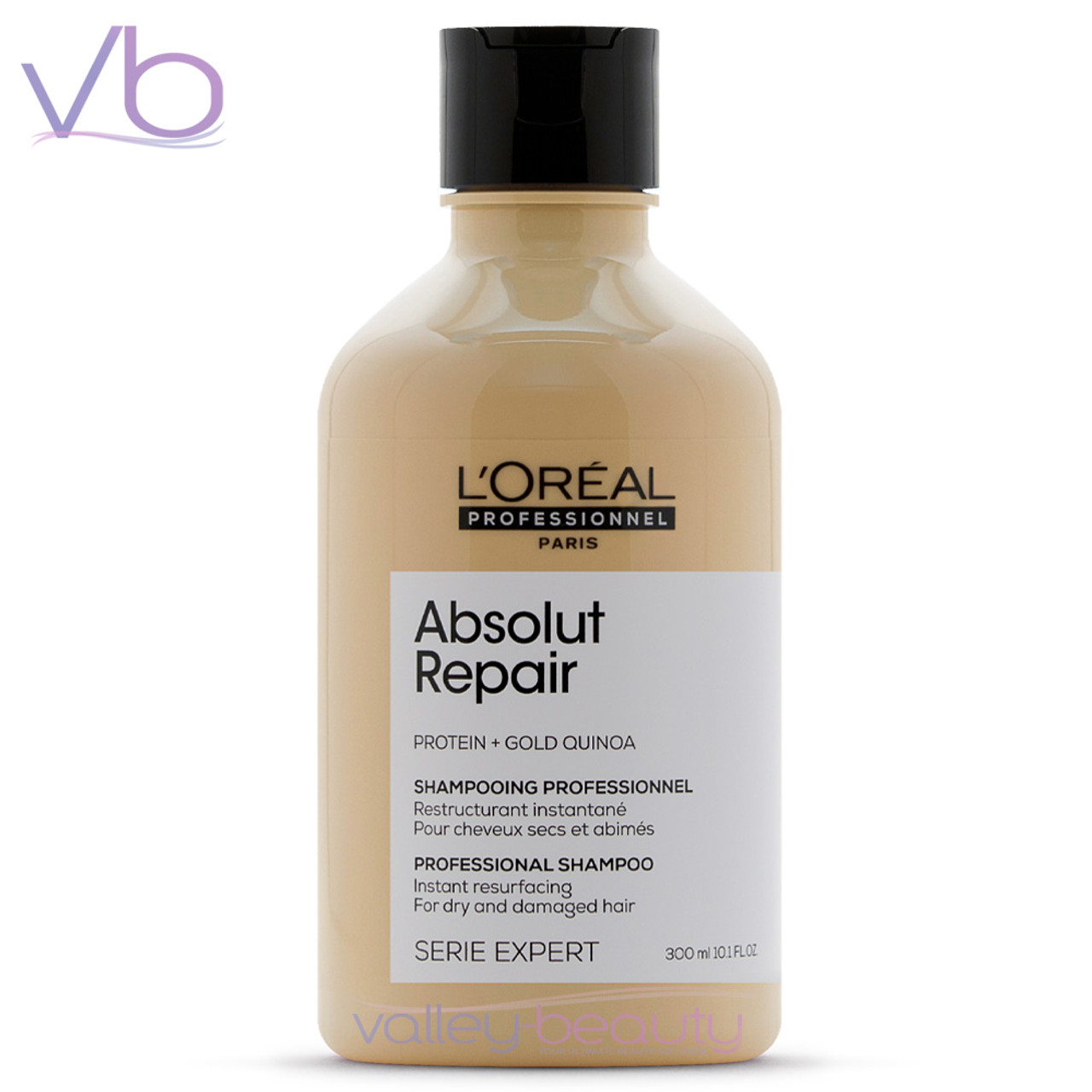 L'Oreal L’Oreal Serie Expert Absolut Repair Protein + Gold Quinoa Shampoo | Resurfacing Cleanser for Dry and Damaged Hair, 300ml