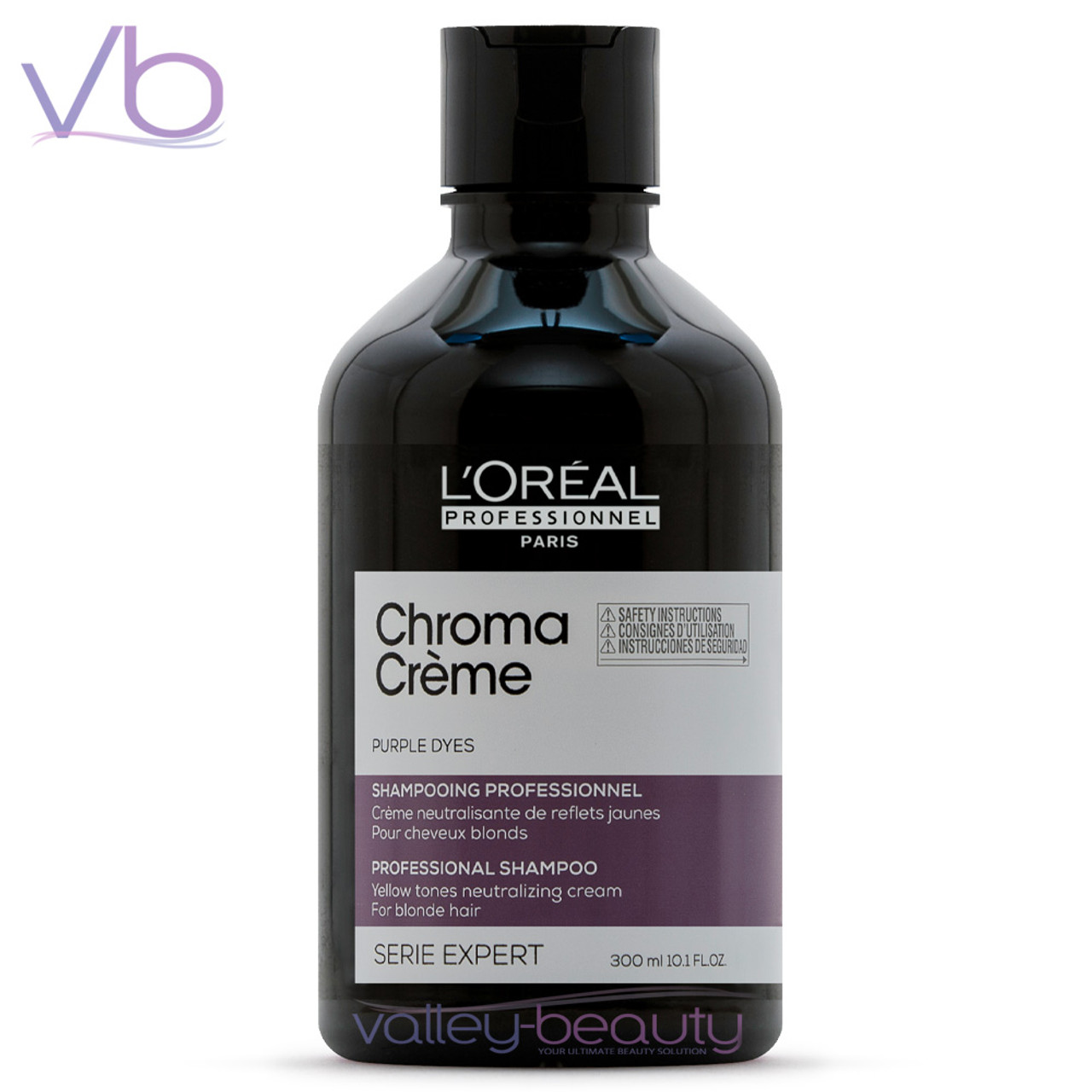 L'Oreal L’Oreal Professionnel Chroma Creme Purple Dyes Shampoo | Yellow Tones Neutralizing Cleanser for Blond, Platinum, Grey Hair 300ml