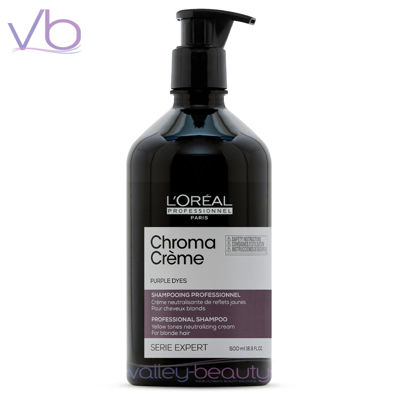 L'Oreal L’Oreal Professionnel Chroma Creme Purple Dyes Shampoo | Yellow Tones Neutralizing Cleanser for Blond, Platinum, Grey Hair 500ml
