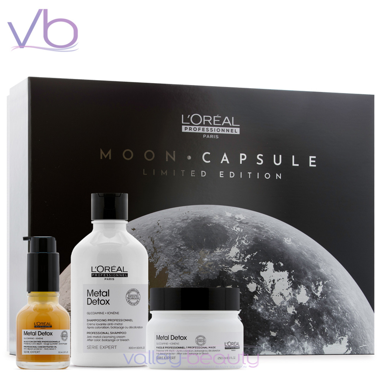 L'Oreal L’Oreal Serie Expert Metal Detox Moon Capsule | Limited Edition Trio Box Set with Shampoo, Mask, Oil