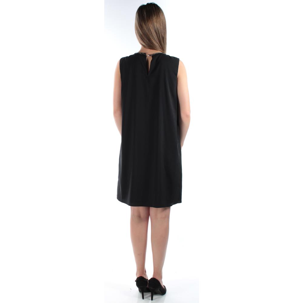 BAR III Womens Black Sleeveless Knee Length Shift Cocktail Dress Size: 2XS