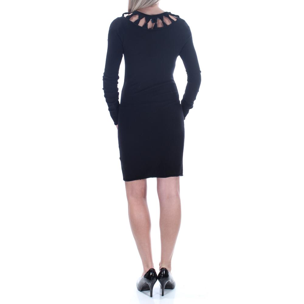 FRENCH CONNECTION Womens Black Long Sleeve Body Con Cocktail Dress XS
