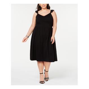 CITY STUDIO Womens Fit + Flare Below The Knee Dress Sleeveless V Neck Party CITY STUDIO Womens Fit + Flare Below The Knee Dress Sleeveless V Neck Party
