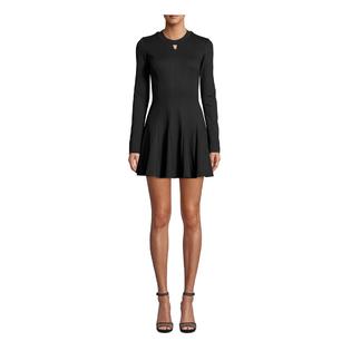 Nicole Miller Ponte-Knit Fit & Flare Dress - Dark Charcoal Nicole Miller Ponte-Knit Fit & Flare Dress - Dark Charcoal
