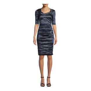 Nicole Miller NICOLE MILLER Womens Navy Short Sleeve Below The Knee Body Con Cocktail Dress 0 Nicole Miller NICOLE MILLER Womens Navy Short Sleeve Below The Knee Body Con Cocktail Dress 0