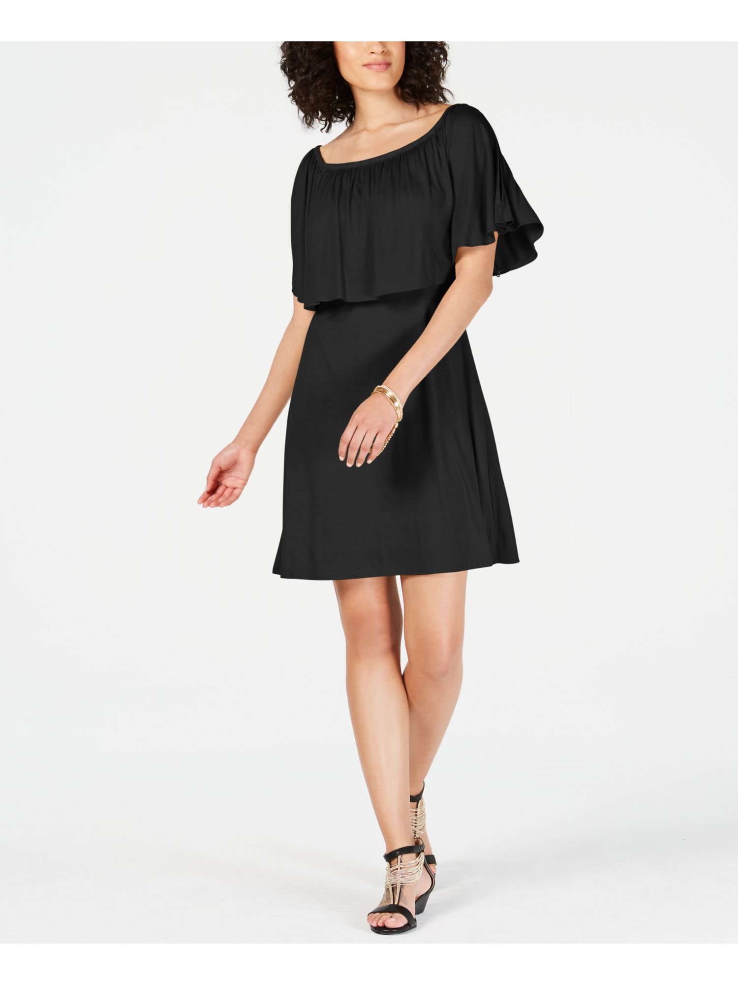 Thalia Sodi THALIA SODI Womens Black Off Shoulder Mini Dress M