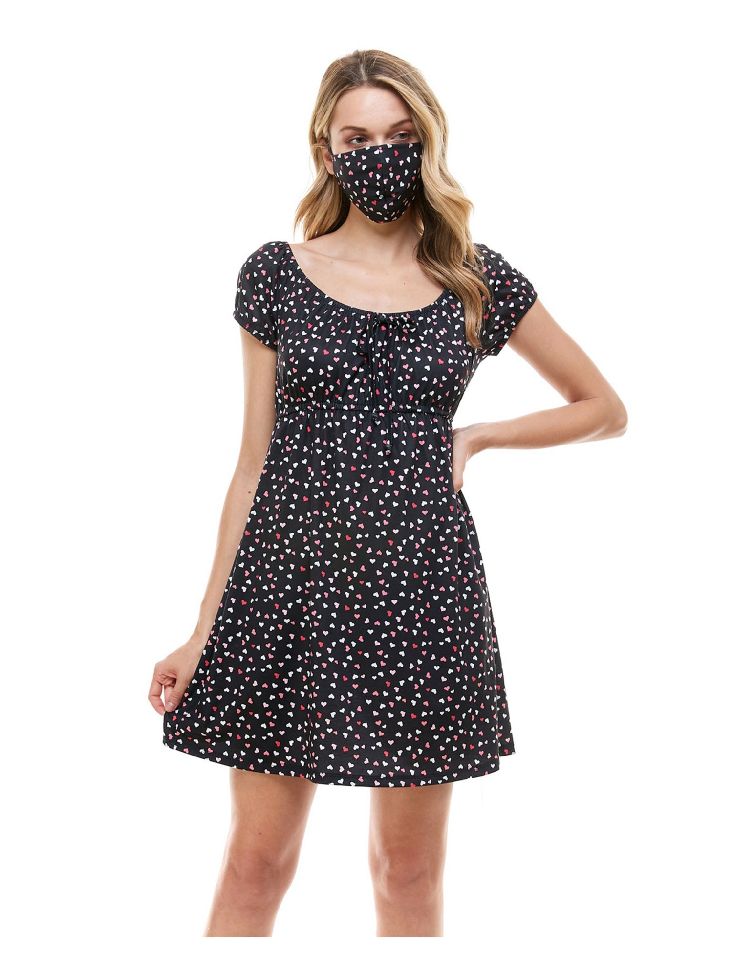 BEBOP Womens Black Pouf Scoop Neck Short Baby Doll Dress Size XXS BEBOP Womens Black Pouf Scoop Neck Short Baby Doll Dress Size XXS
