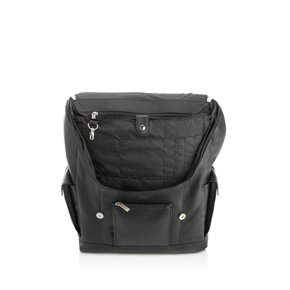 Royce Black Leather Single Strap Laptop Bag