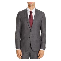 HUGO BOSS Mens Arti Sharkskin Gray Single Breasted, Extra Slim Fit Wool Blend Suit Separate Blazer Jacket 38R
