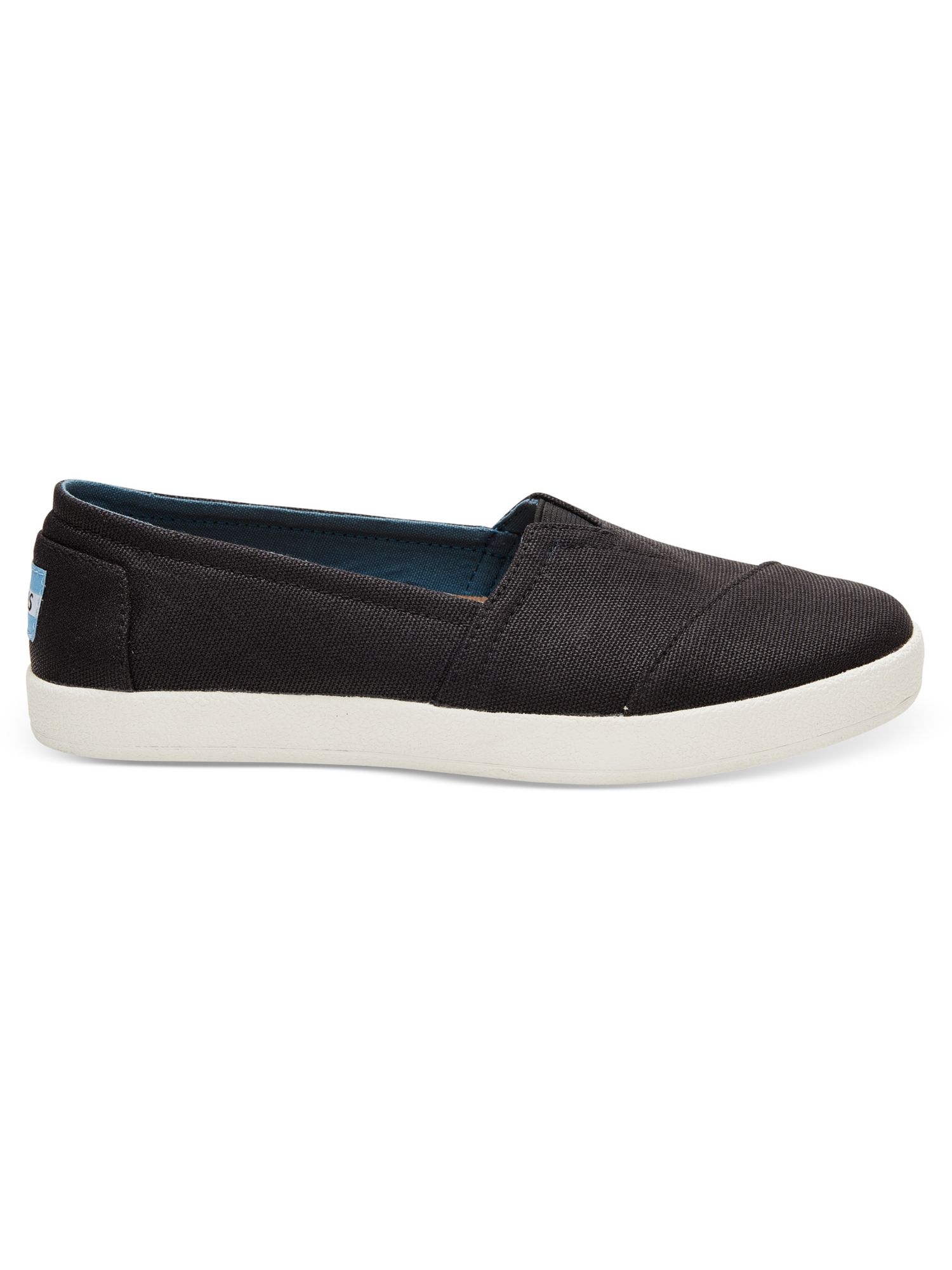 TOMS Womens Black Canvas Removable Insole Cushioned Alparagata Round ...