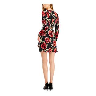 Bar III BAR III Womens Long Sleeve V Neck Short Faux Wrap Dress Bar III BAR III Womens Long Sleeve V Neck Short Faux Wrap Dress