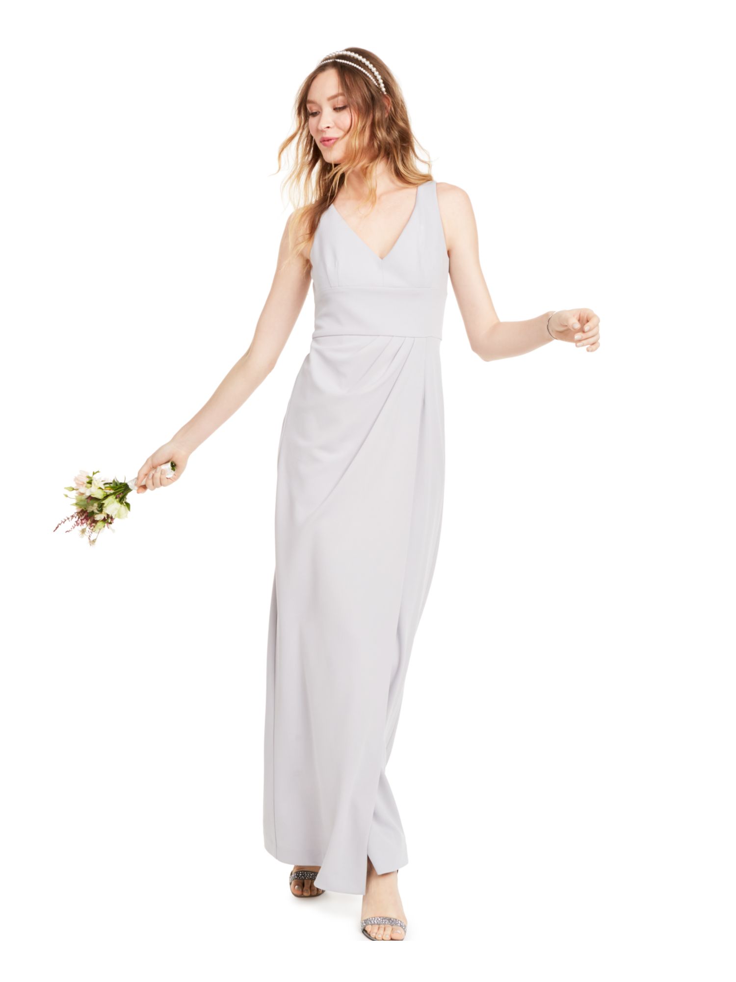 Adrianna Papell ADRIANNA PAPELL Womens Zippered Sleeveless V Neck