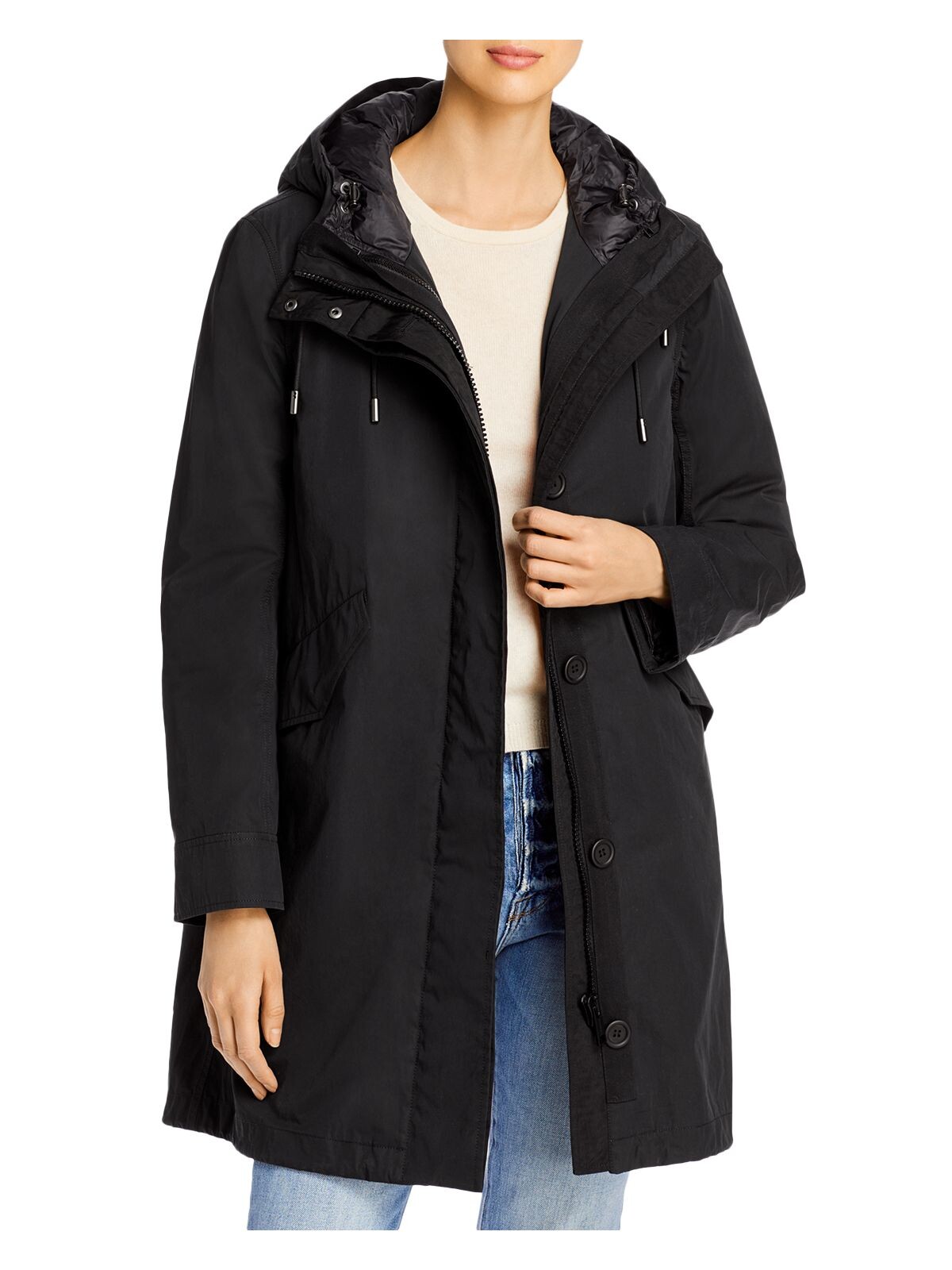 YS ARMY Womens Black Hooded Parka Winter Jacket Coat 40