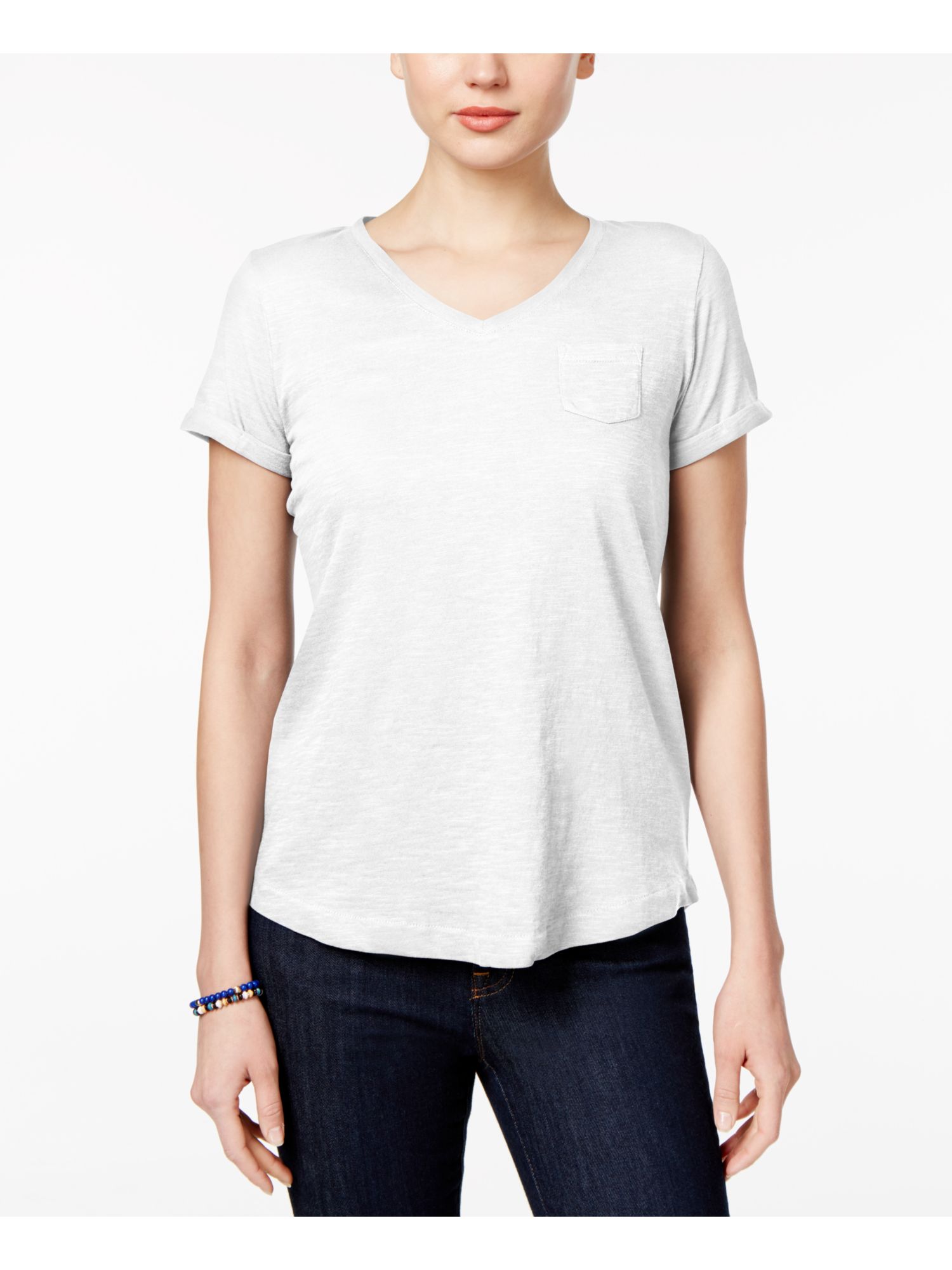 STYLE & COMPANY Womens Gray Short Sleeve T-Shirt PP