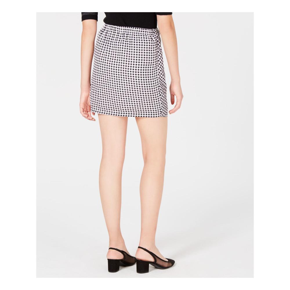 MAISON JULES Womens Black Check Mini A-Line Skirt Size: XXL