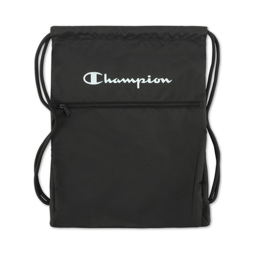 CHAMPION Men's Black Logo Canvas Carrysack Adjustable Strap Backpack