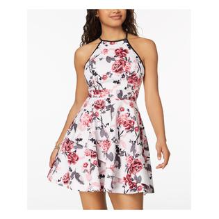 Speechless SPEECHLESS Womens Sleeveless Halter Mini Party Fit + Flare Dress Speechless SPEECHLESS Womens Sleeveless Halter Mini Party Fit + Flare Dress