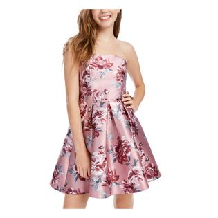 speechless strapless dress Womens Pink Ruffled Sleeveless Maxi Hi-Lo Formal Size 18 and you Speechless Womens Pink Floral Strapless