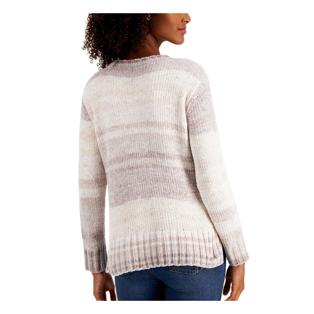 STYLE & COMPANY Womens Ivory Ombre Long Sleeve Sweater Petites Size PS