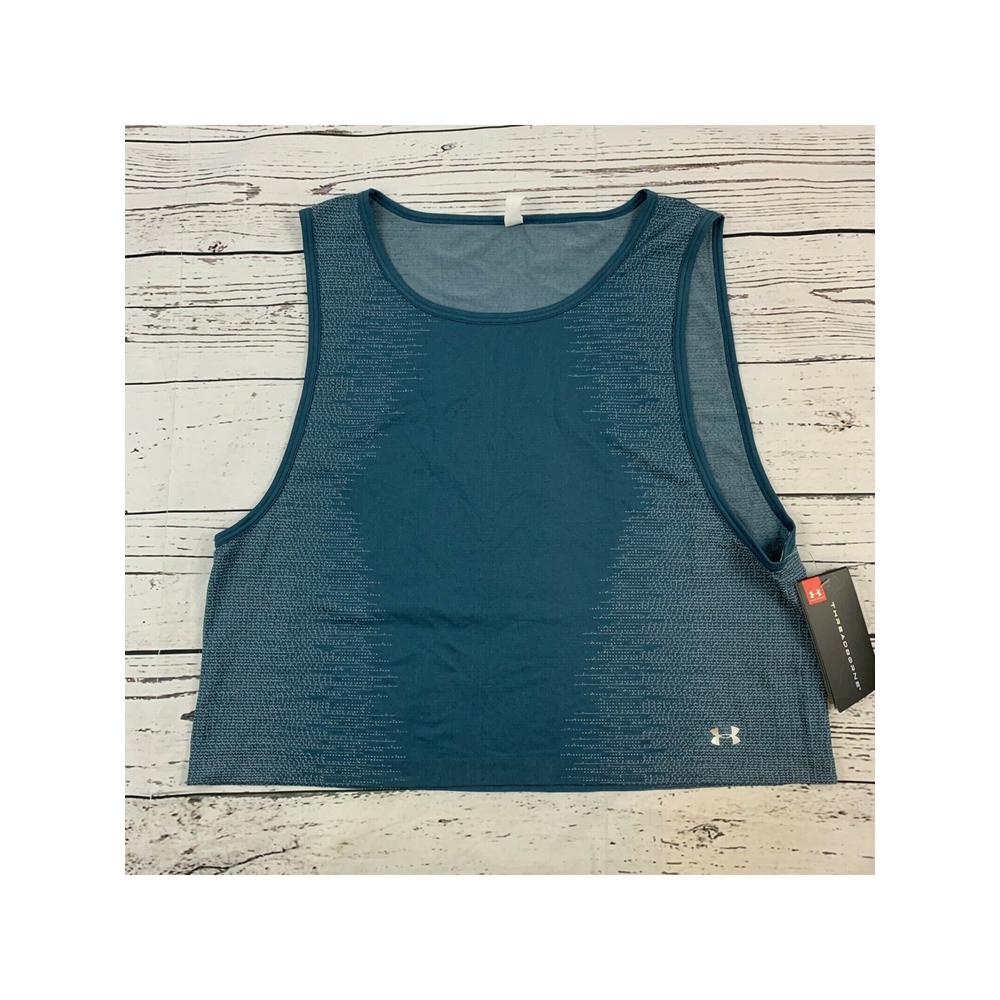 UNDER ARMOUR Womens Blue Printed Sleeveless Scoop Neck Tank Top Size: XL