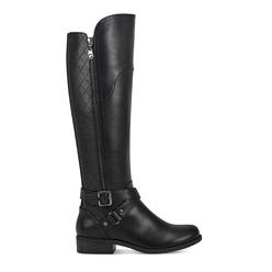 GBG GUESS Womens Black Buckle Strap Ankle Strap Haydin Round Toe Block Heel Zip-Up Riding Boot 5.5 M