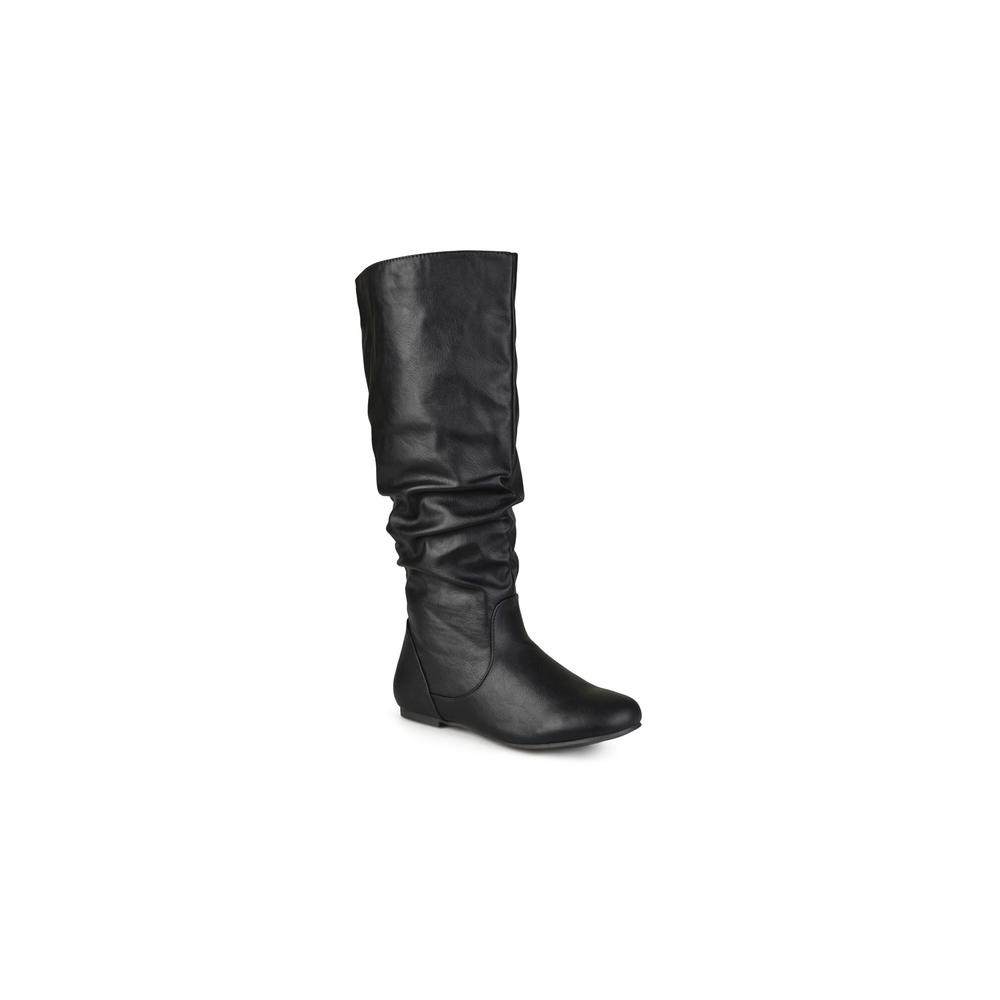 JOURNEE COLLECTION Womens Black Subtle Slouch Extra Wide Calf Jayne Round Toe Dress Riding Boot 7