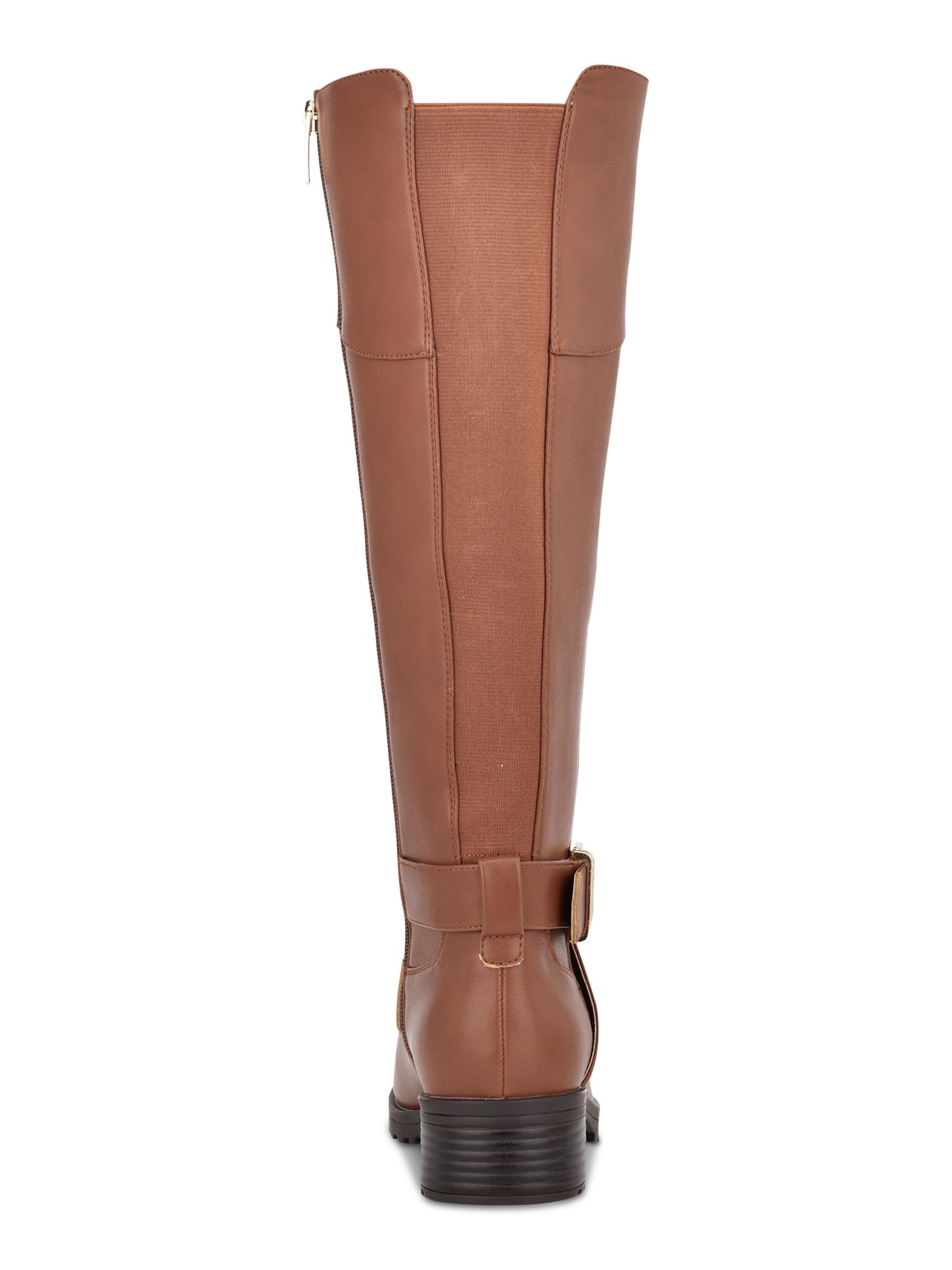TOMMY HILFIGER Womens Brown Ankle Strap Buckle Accent Round Toe Block Heel Zip-Up Riding Boot 7
