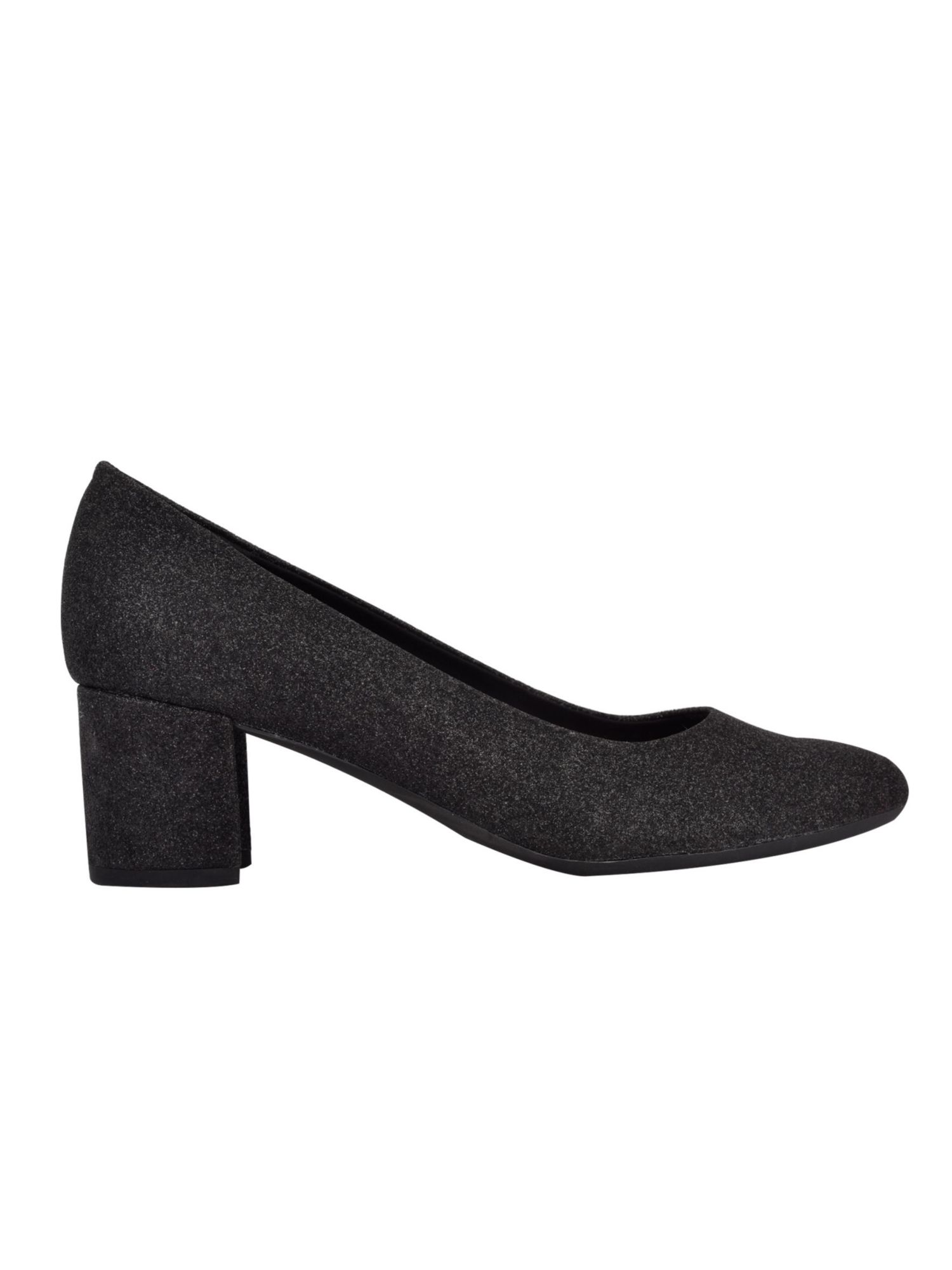 EVOLVE Womens Black Cushioned Glitter Robin3 Almond Toe Block Heel Slip On Dress Pumps Shoes 9 M