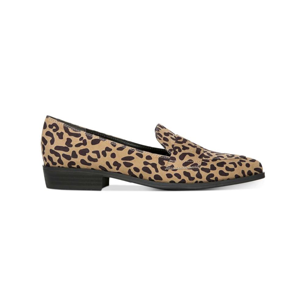 BAR III Womens Brown Animal Print Leopard 1/2 Heel Strap Detail Padded Involve Almond Toe Block Heel Slip On Loafers Shoes 5.5 M