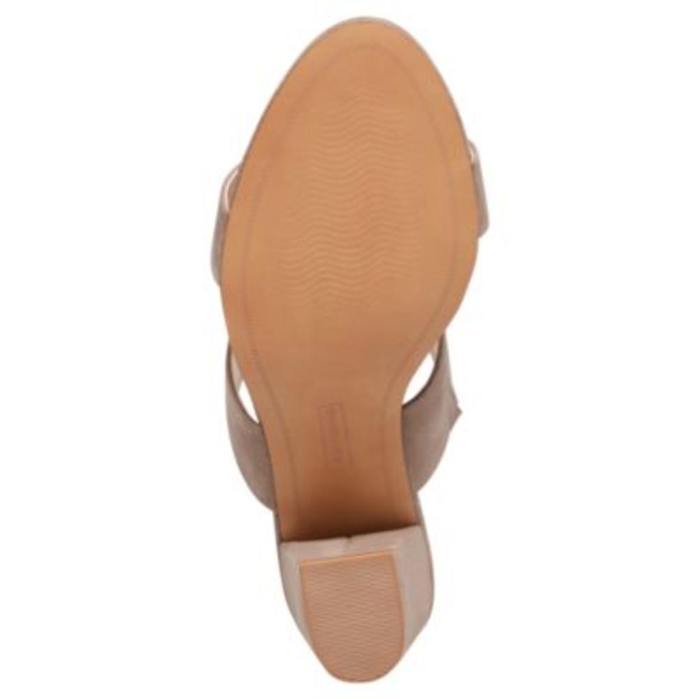 STEVEN Womens Beige Stretch Gore Padded Viviene Round Toe Block Heel Slip On Leather Heeled Mules Shoes 10 M