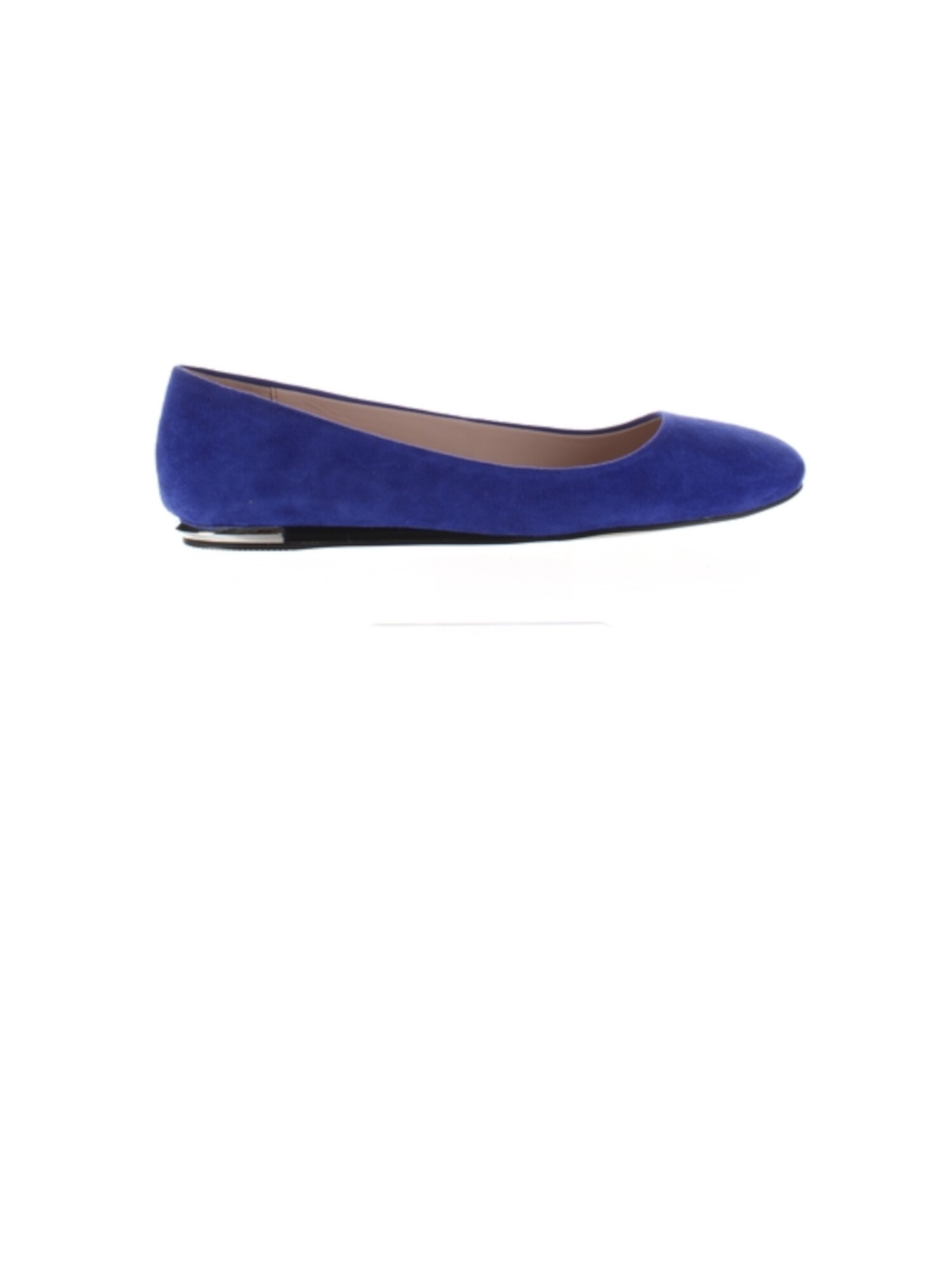CALVIN KLEIN Womens Blue Metallic Logo Heel Detail Cushioned Kosi Round Toe Wedge Slip On Ballet Flats 6.5 M