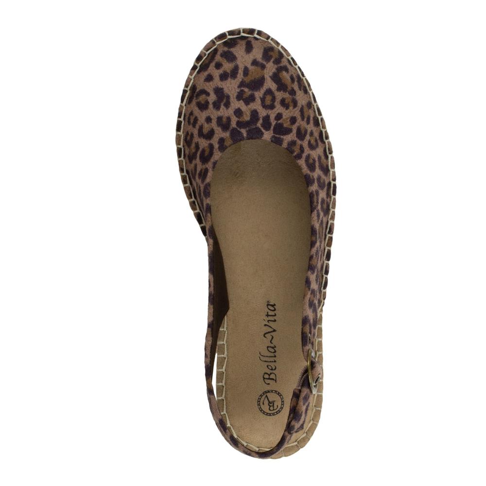 BELLA VITA Womens Brown Leopard Print 0.5" Platform Olive Ii Wedge Shoes 9 W