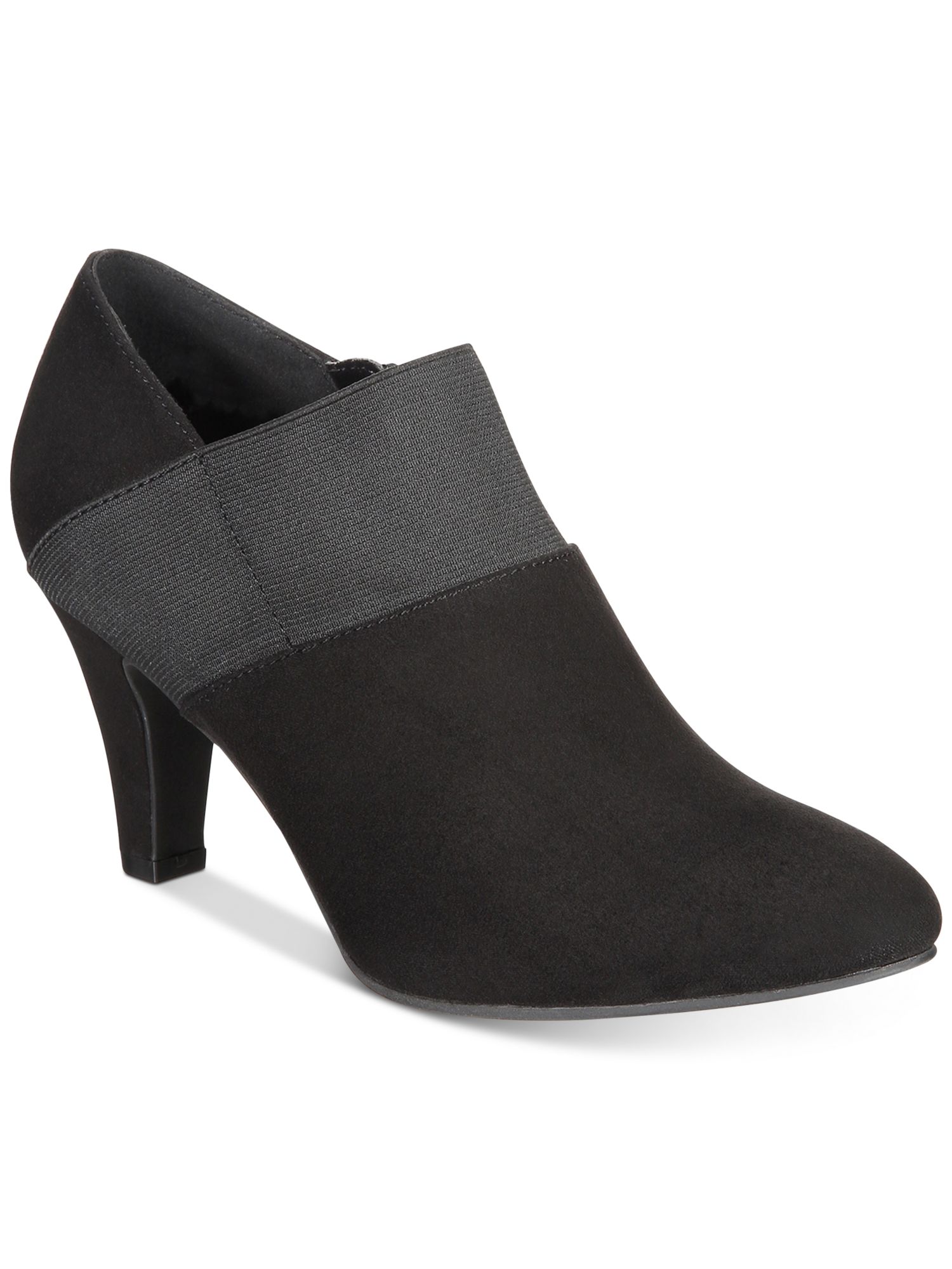 Karen Scott Womens Black Flex Gore Comfort Stretch Padded Bryann Almond Toe Kitten Heel Zip Up Booties 12 M