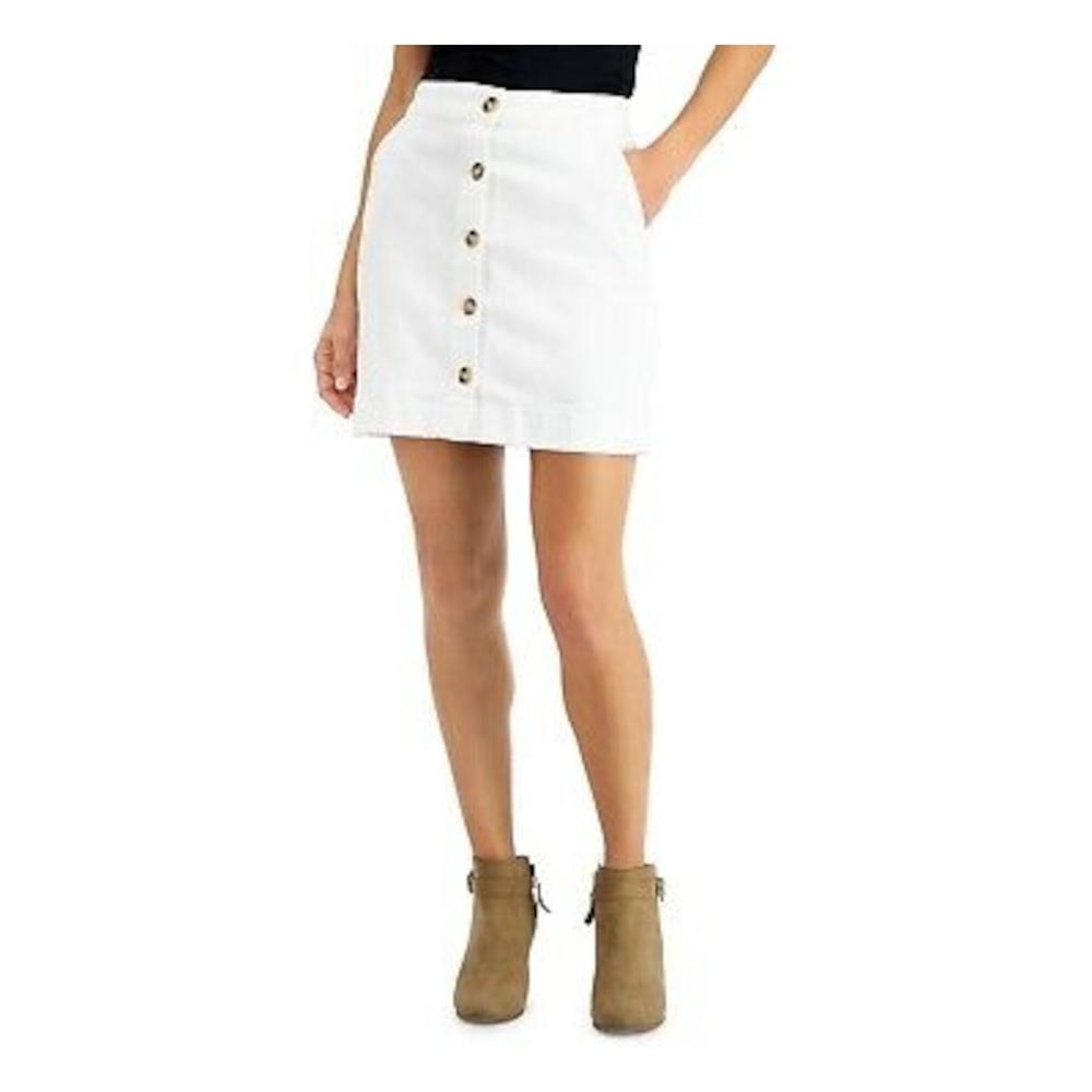 MAISON JULES Womens White Mini Pencil Skirt Juniors 2